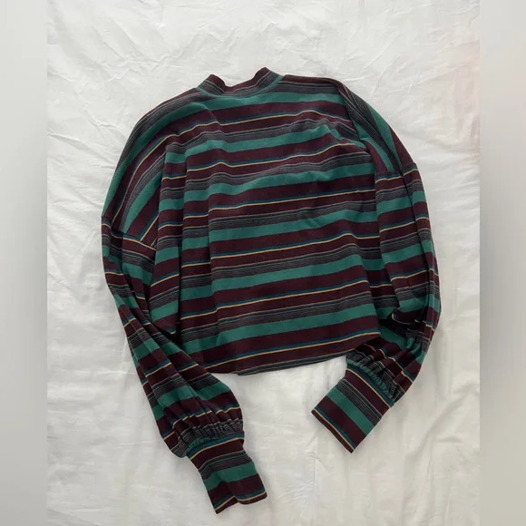 Free People Striped Balloon Sleeve Top - Picture 3 of 4